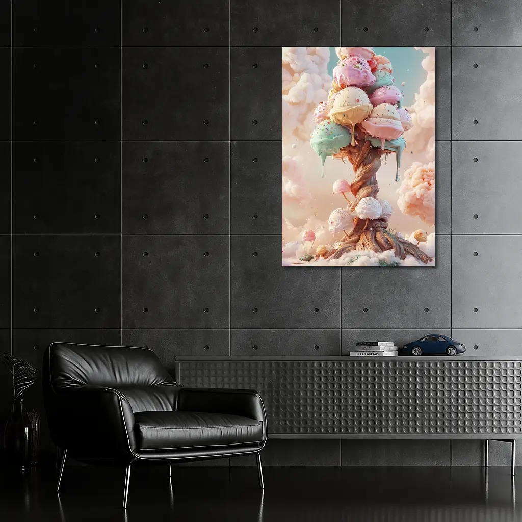 Ice Cream Tree Fantasy Pastel Sky – Wall Art