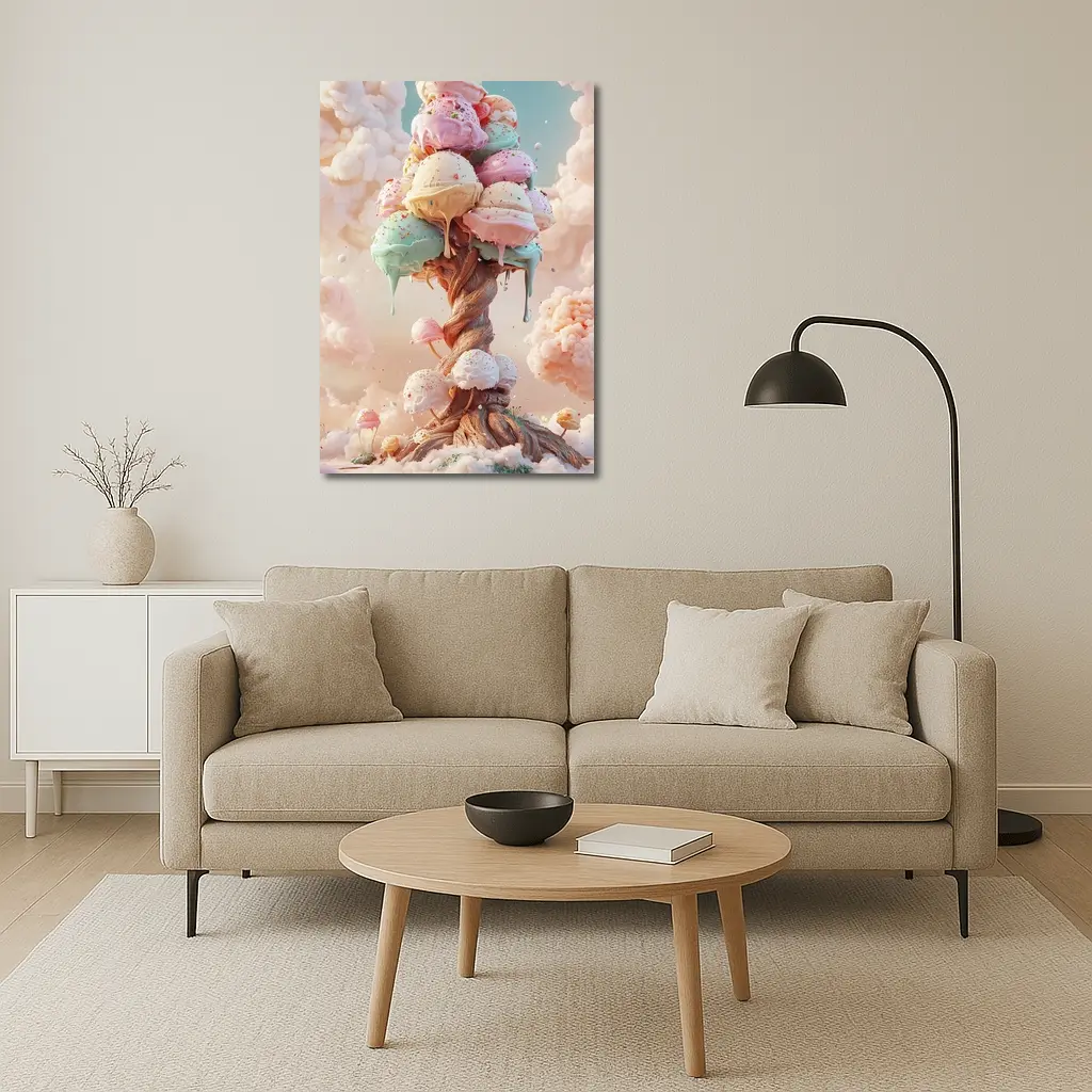 Ice Cream Tree Fantasy Pastel Sky – Wall Art