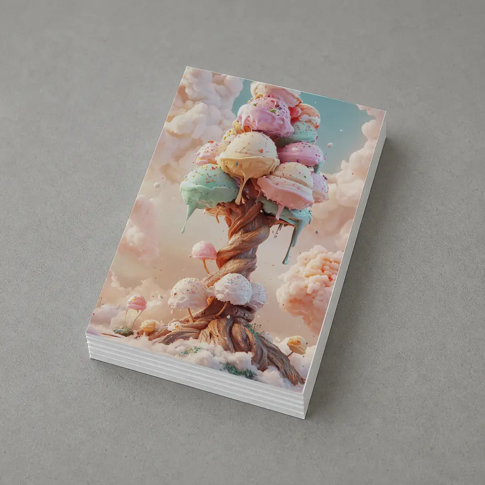 Ice Cream Tree Fantasy Pastel Sky – Postcards