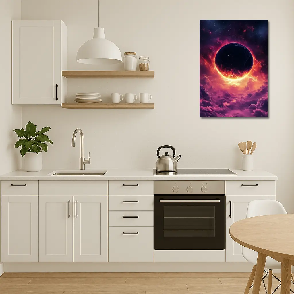Dark Planet Eclipse Purple Cosmic Space – Wall Art