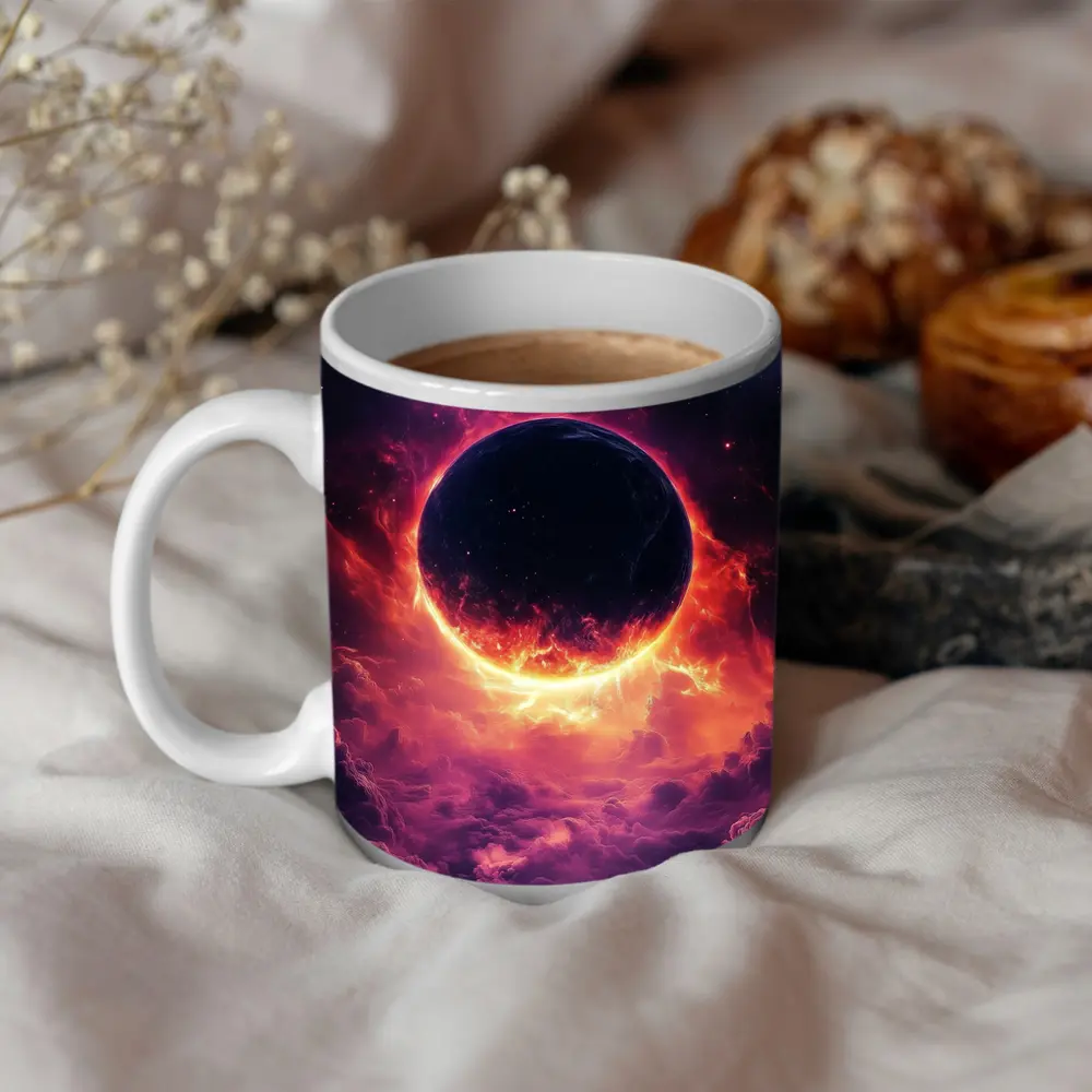 Dark Planet Eclipse Purple Cosmic Space – Mugs