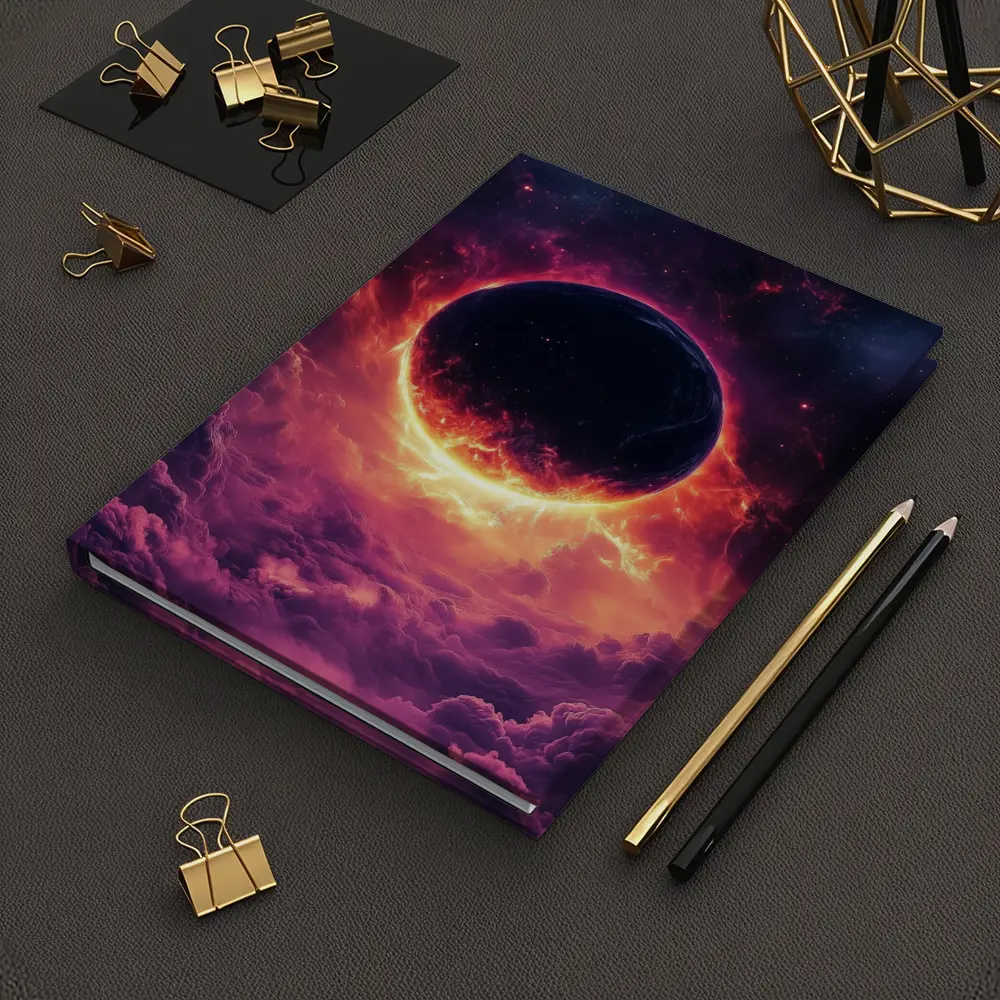 Dark Planet Eclipse Purple Cosmic Space – Notebooks