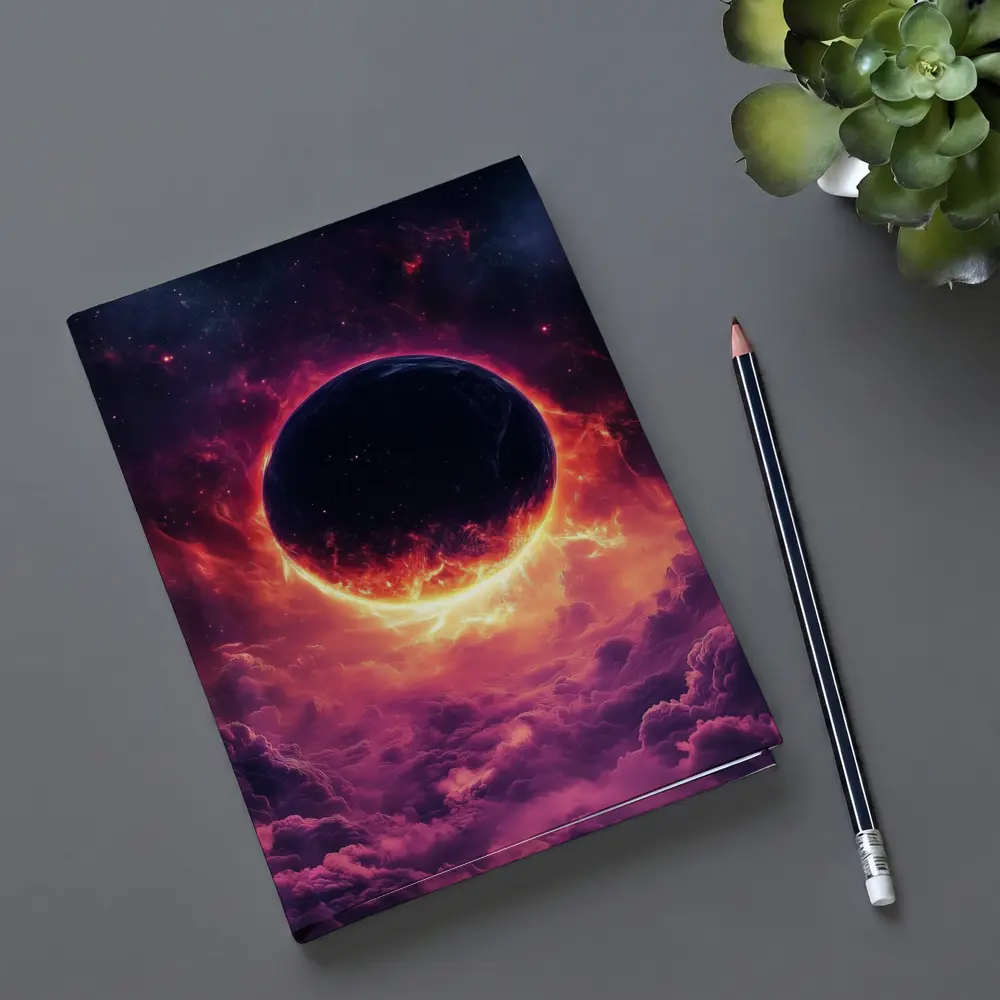 Dark Planet Eclipse Purple Cosmic Space – Notebooks