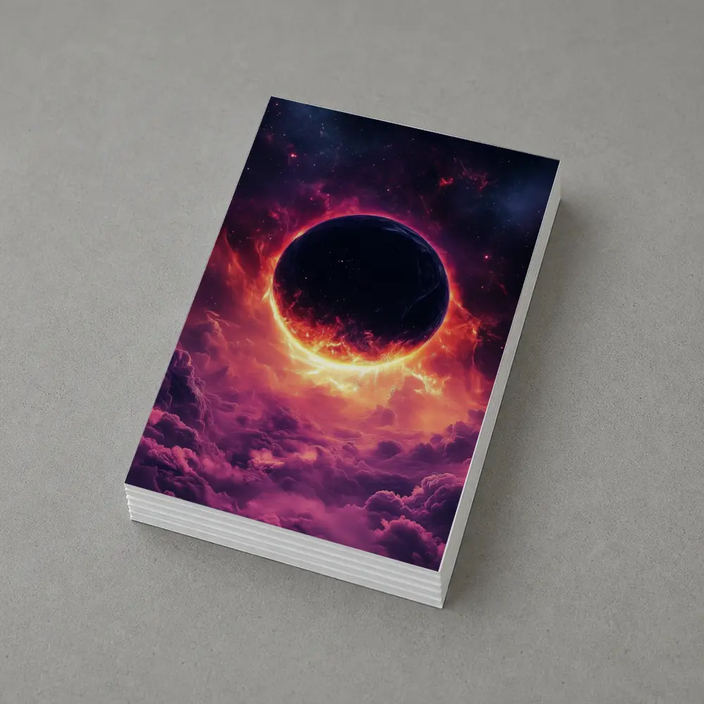 Dark Planet Eclipse Purple Cosmic Space – Postcards