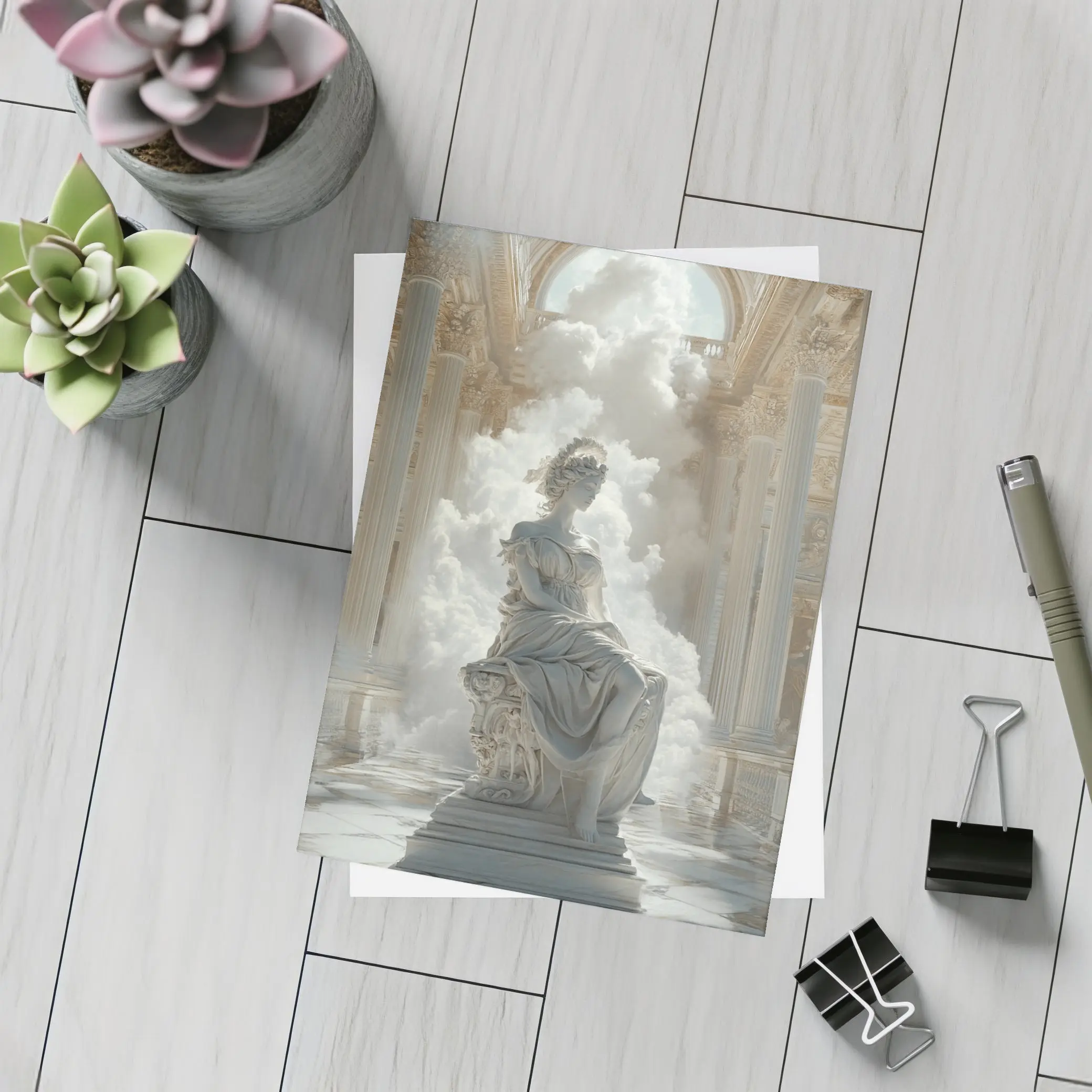 Classical Marble Goddess Statue Baroque Hall – Postcards