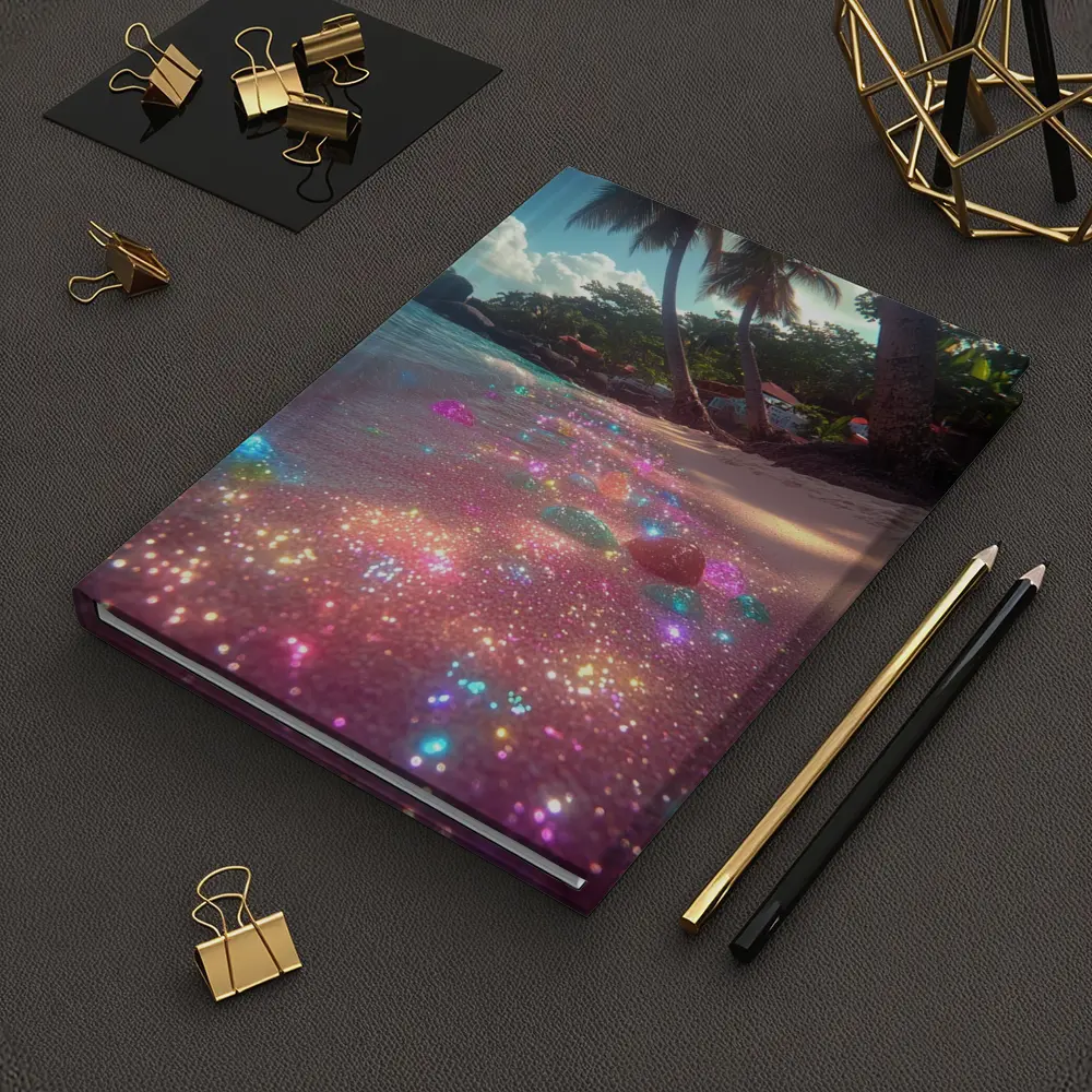Glitter Beach Tropical Palm Trees Colorful Sand – Notebooks