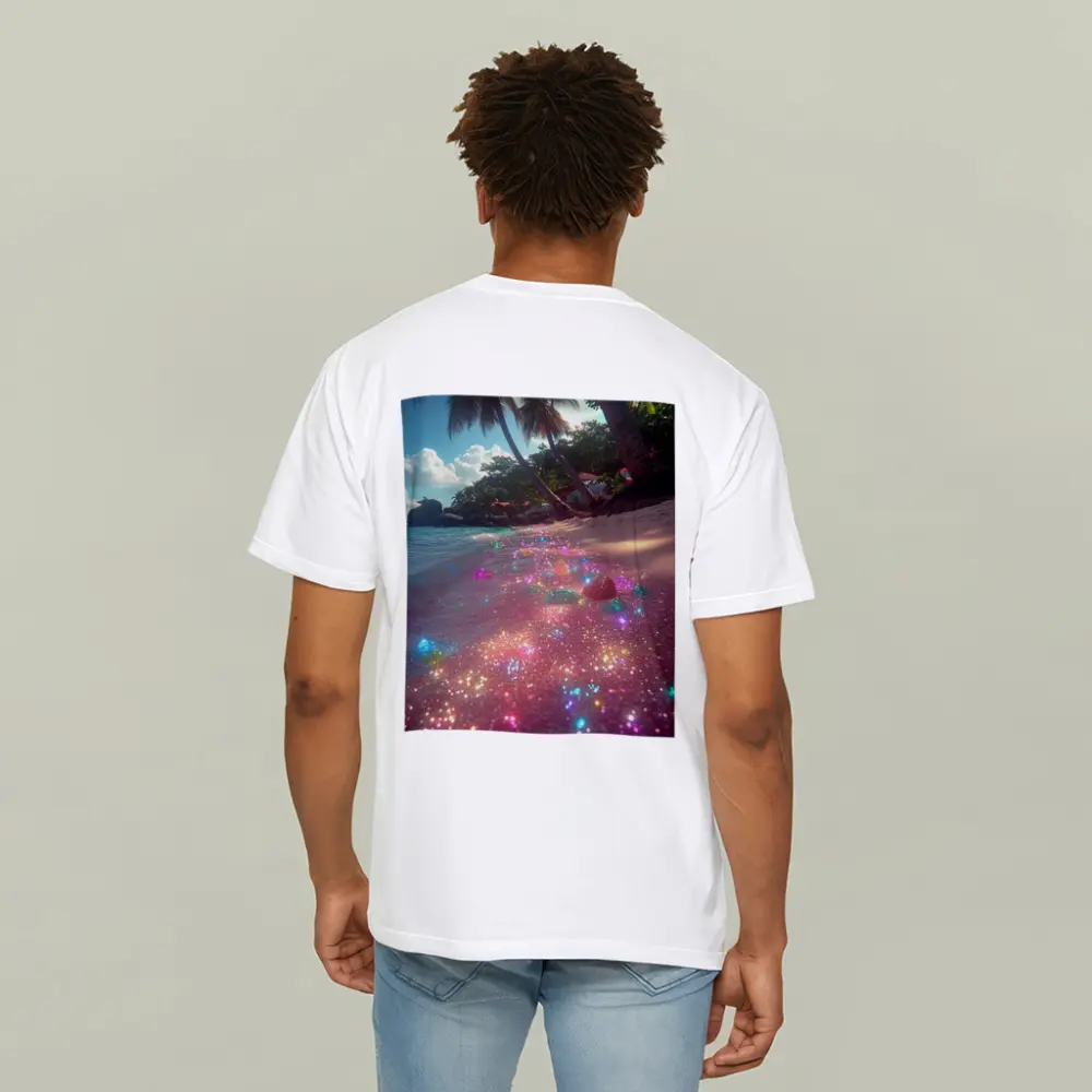 Glitter Beach Tropical Palm Trees Colorful Sand – T-Shirts