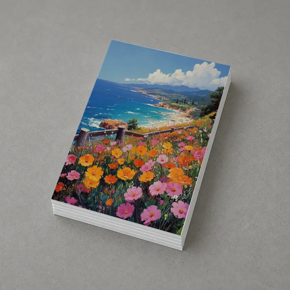 Coastal Wildflowers Overlooking Sunny Blue Ocean – Postcards