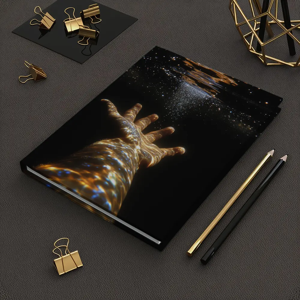 Hand Reaching Through Golden Underwater Light – Notebooks