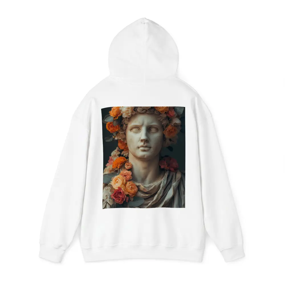 Greek Marble Bust With Colorful Floral Crown – Hoodies