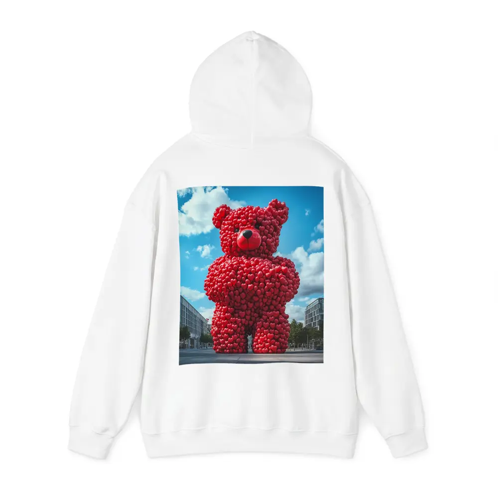 Giant Red Heart Teddy Bear Urban Square – Hoodies