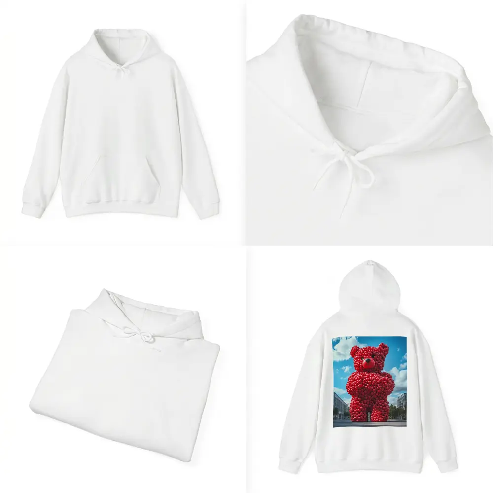 Giant Red Heart Teddy Bear Urban Square – Hoodies