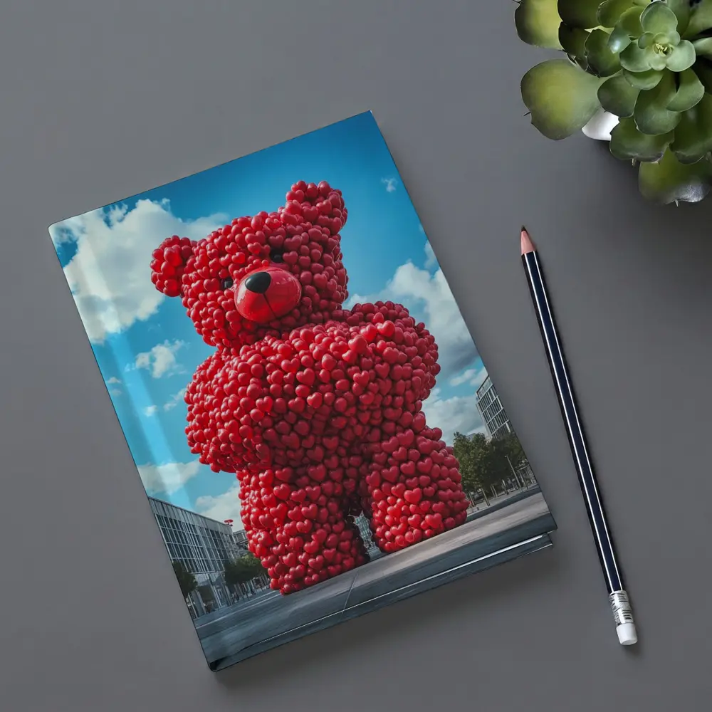 Giant Red Heart Teddy Bear Urban Square – Notebooks