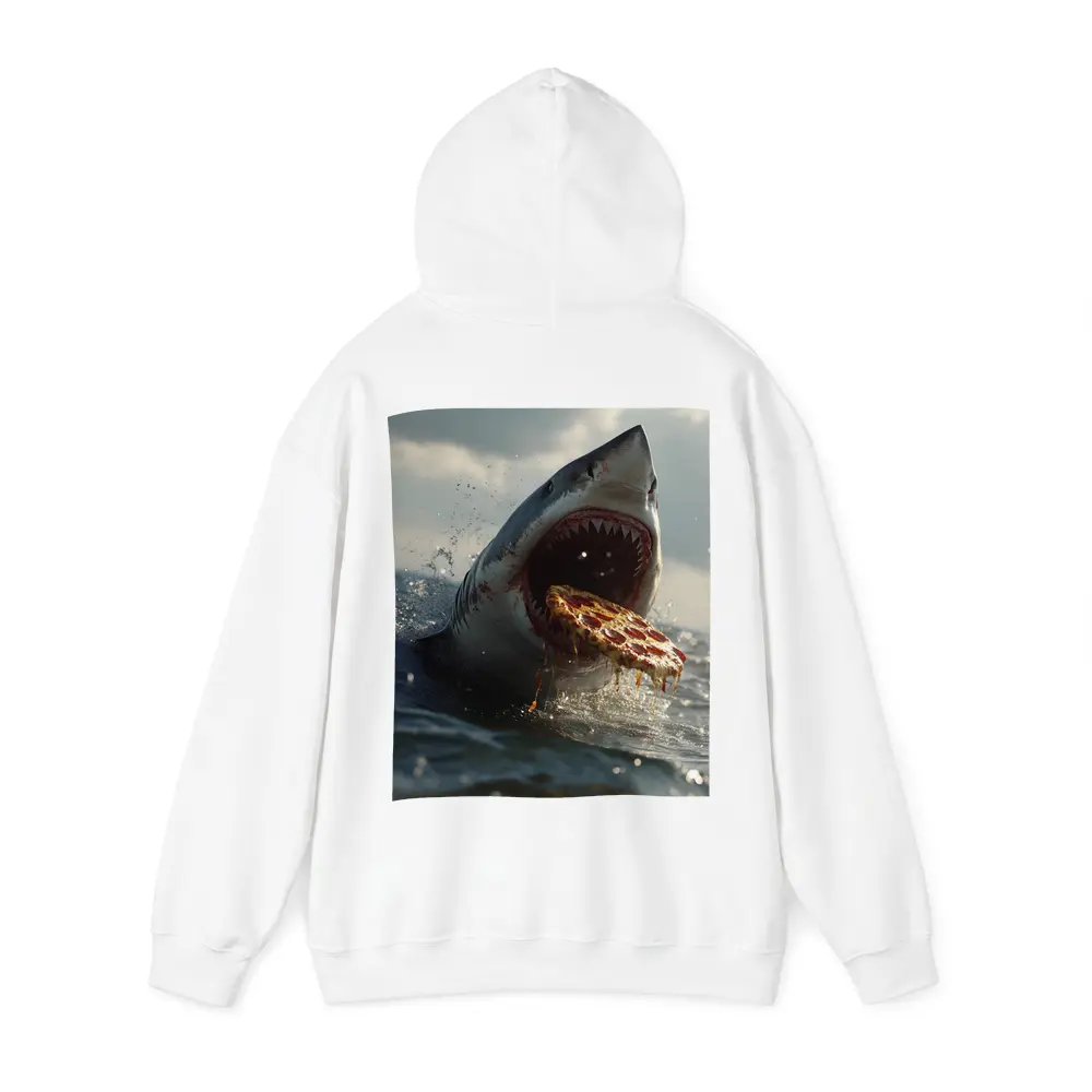 Great White Shark Eating Pizza Ocean Splash – Hoodies