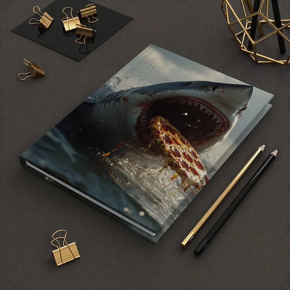 Great White Shark Eating Pizza Ocean Splash – Notebooks