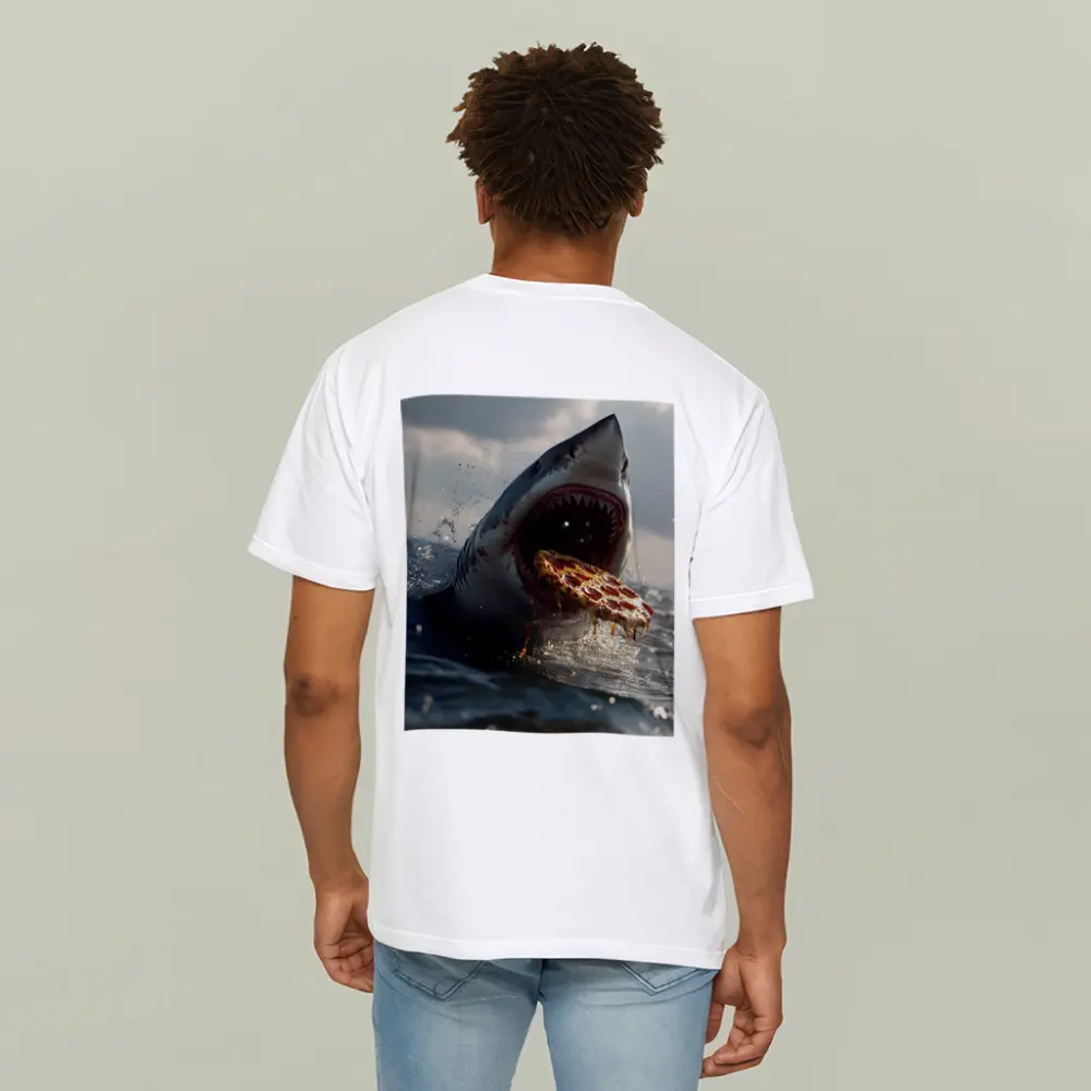 Great White Shark Eating Pizza Ocean Splash – T-Shirts