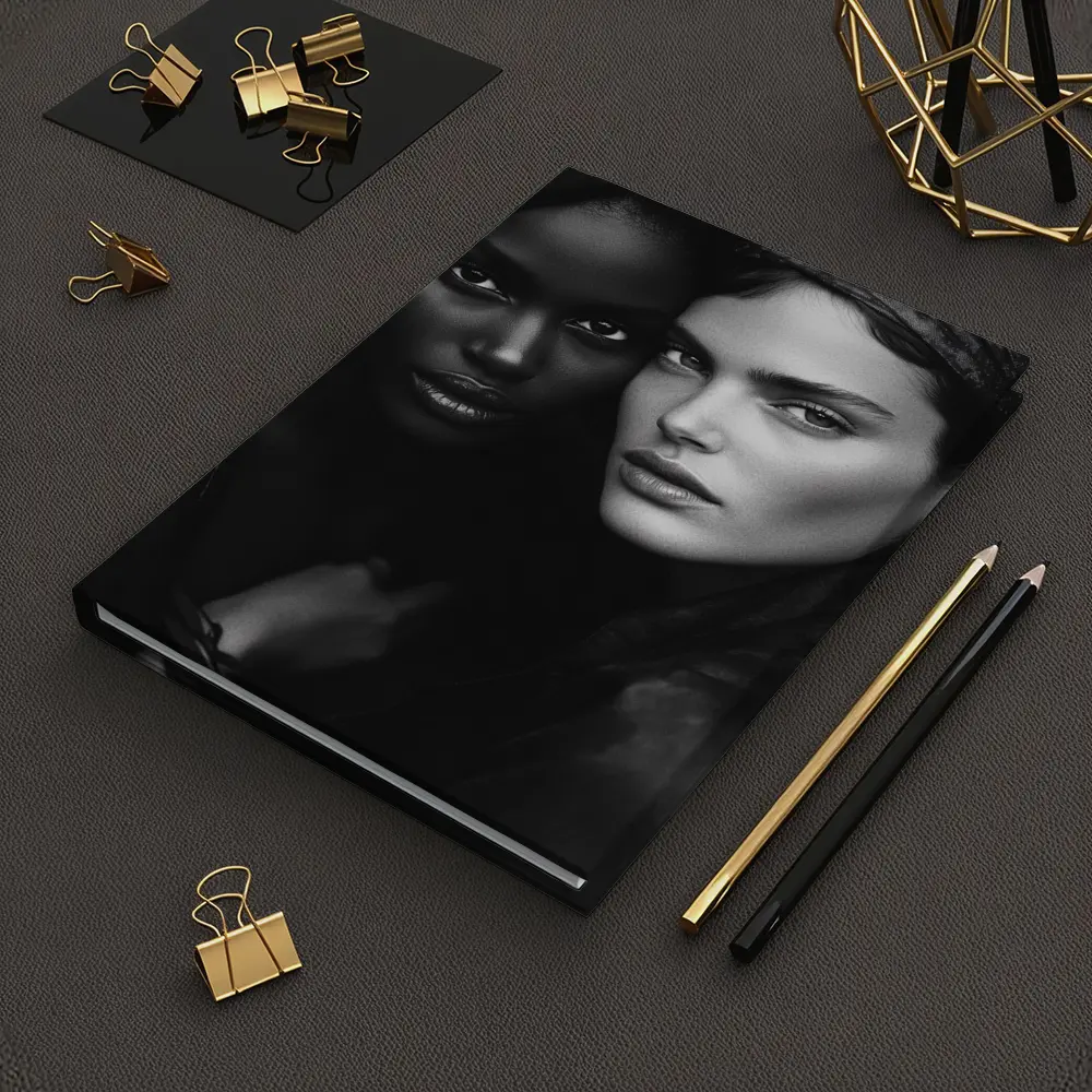 Two Women Black and White Fashion Portrait – Notebooks