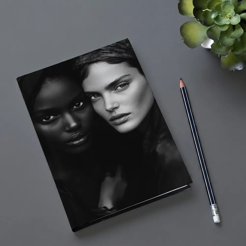 Two Women Black and White Fashion Portrait – Notebooks