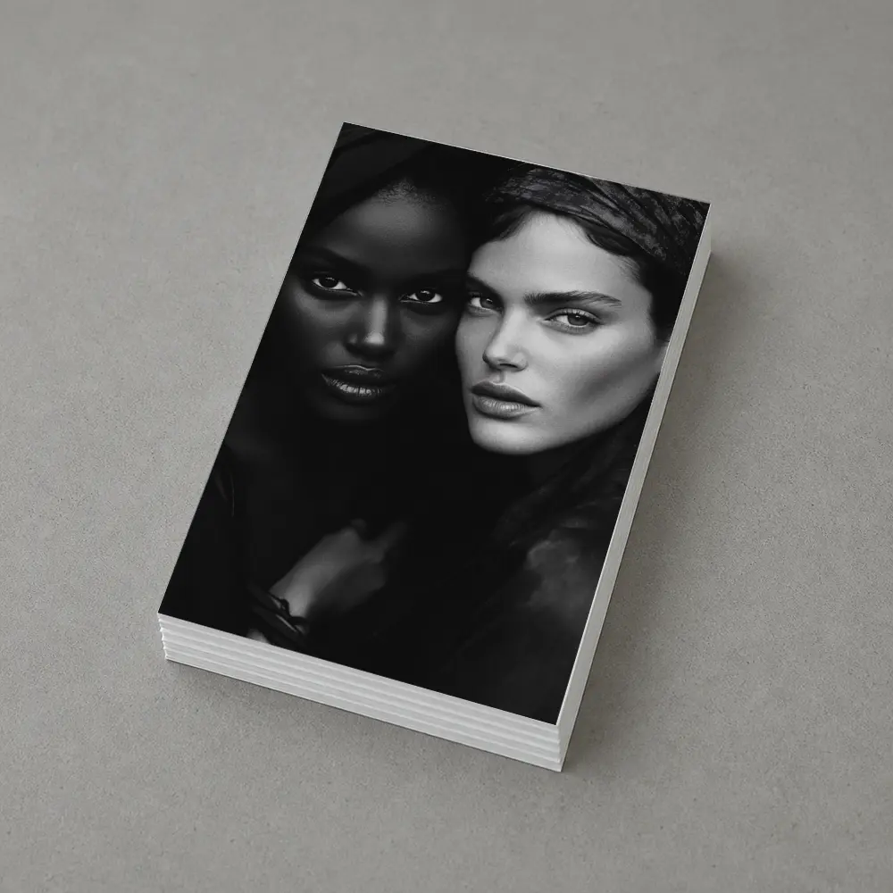 Two Women Black and White Fashion Portrait – Postcards