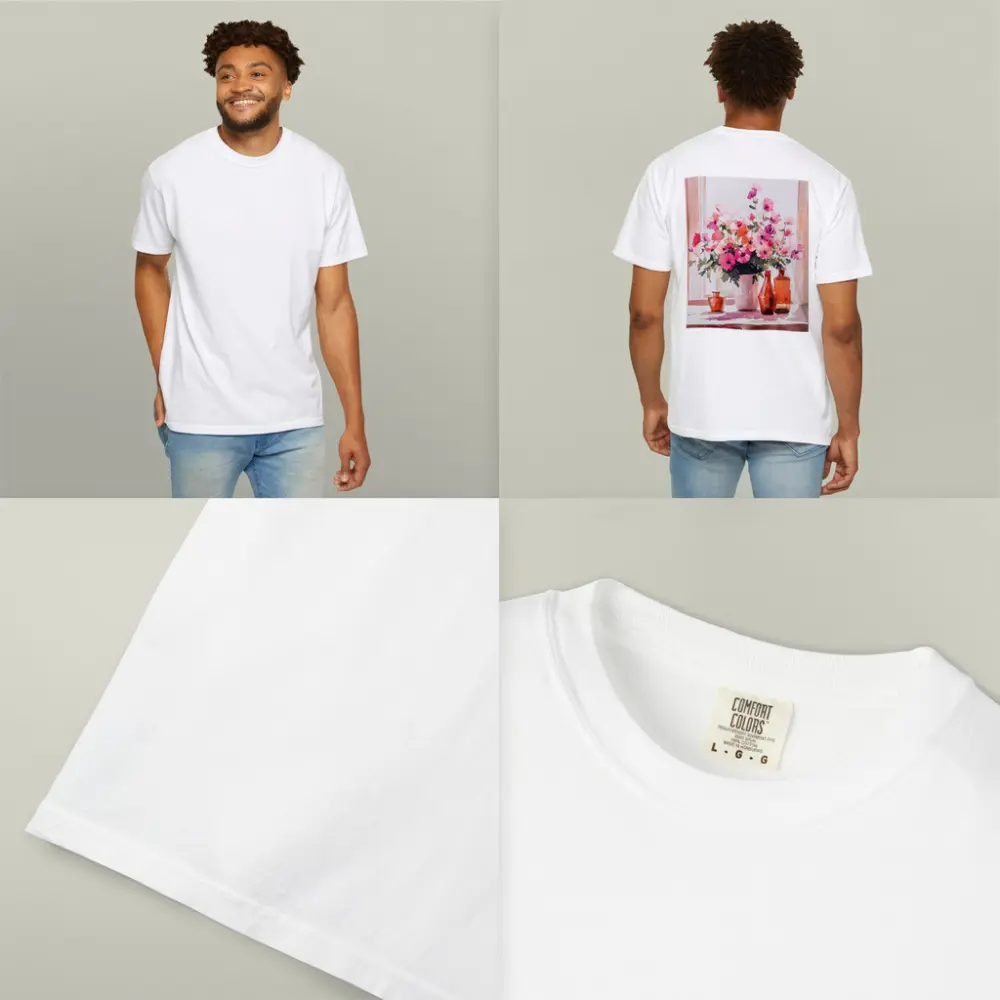 Pink Flowers Watercolor Still Life Window Light – T-Shirts