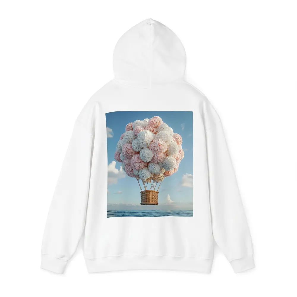 Hydrangea Hot Air Balloon Over Ocean – Hoodies