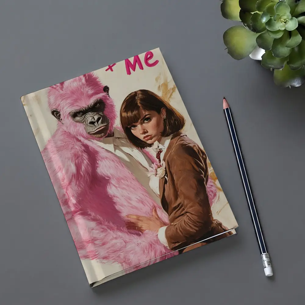 Pink Gorilla Bunny Woman Brown Suit Pop – Notebooks
