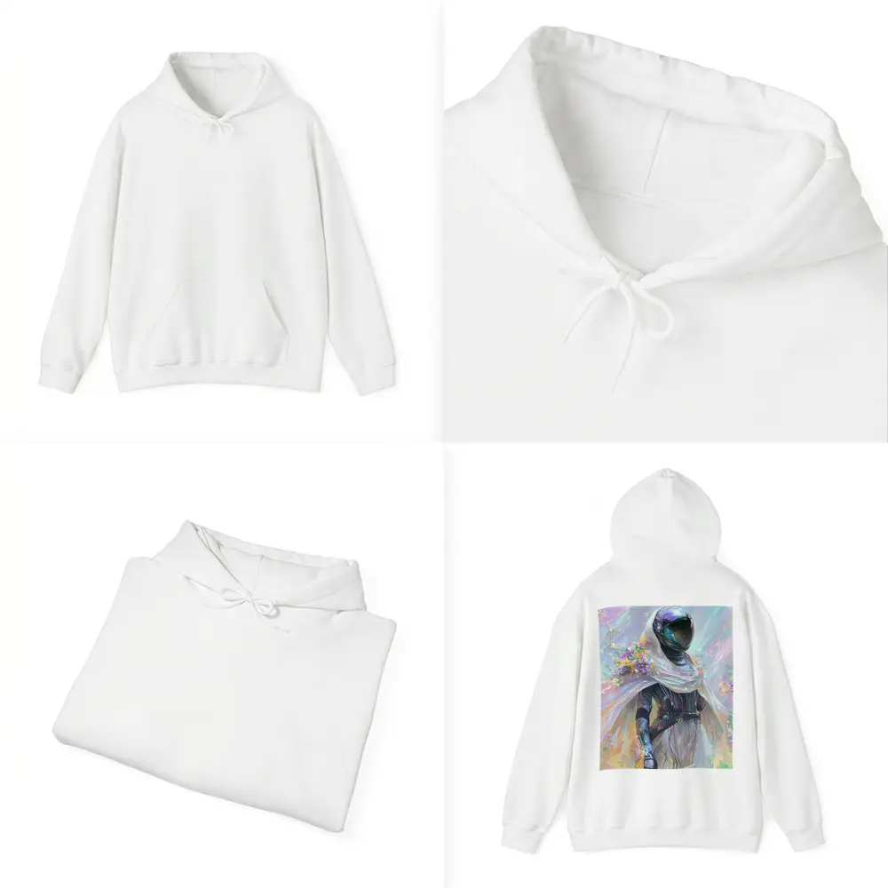 Armored Figure White Veil Floral Fantasy – Hoodies