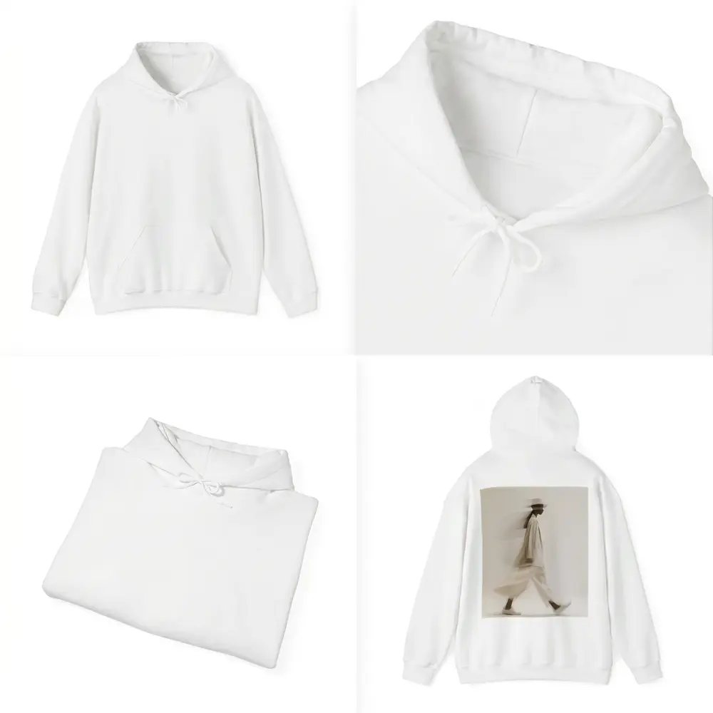 Woman Walking Motion Blur Minimalist Beige – Hoodies
