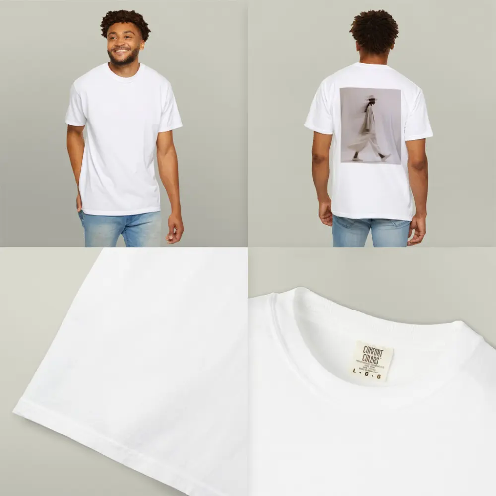 Woman Walking Motion Blur Minimalist Beige – T-Shirts