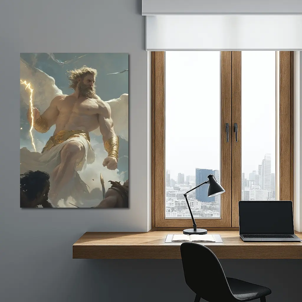 Zeus God Lightning Bolt Clouds Sky – Wall Art