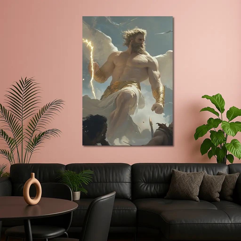 Zeus God Lightning Bolt Clouds Sky – Wall Art