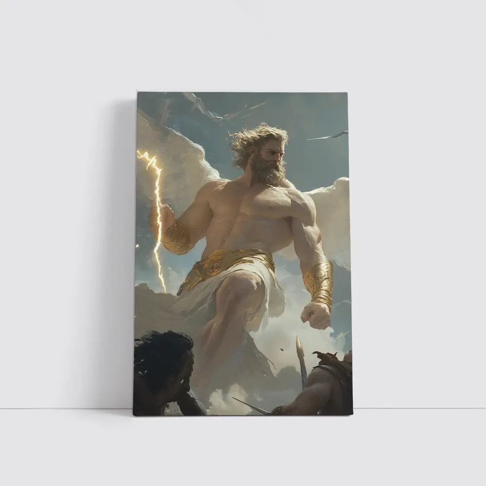 Zeus God Lightning Bolt Clouds Sky – Wall Art