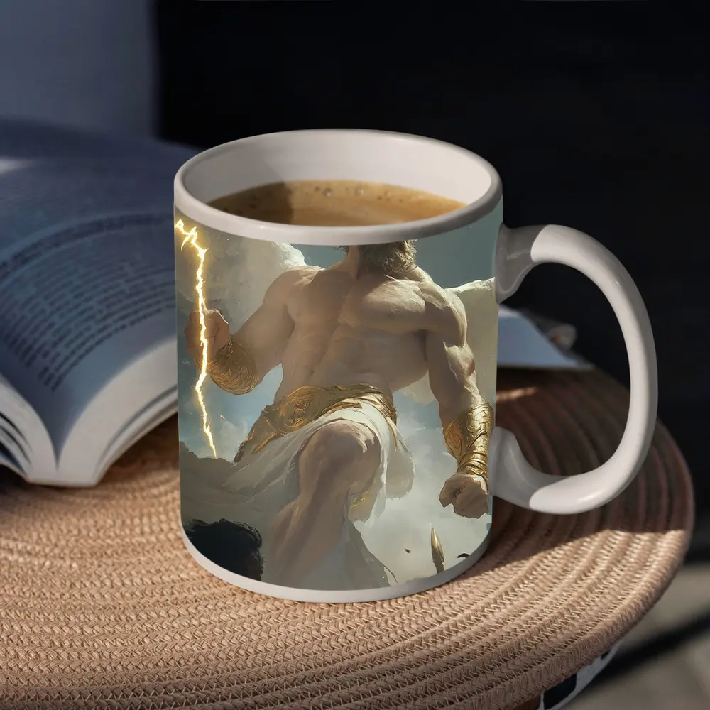 Zeus God Lightning Bolt Clouds Sky – Mugs
