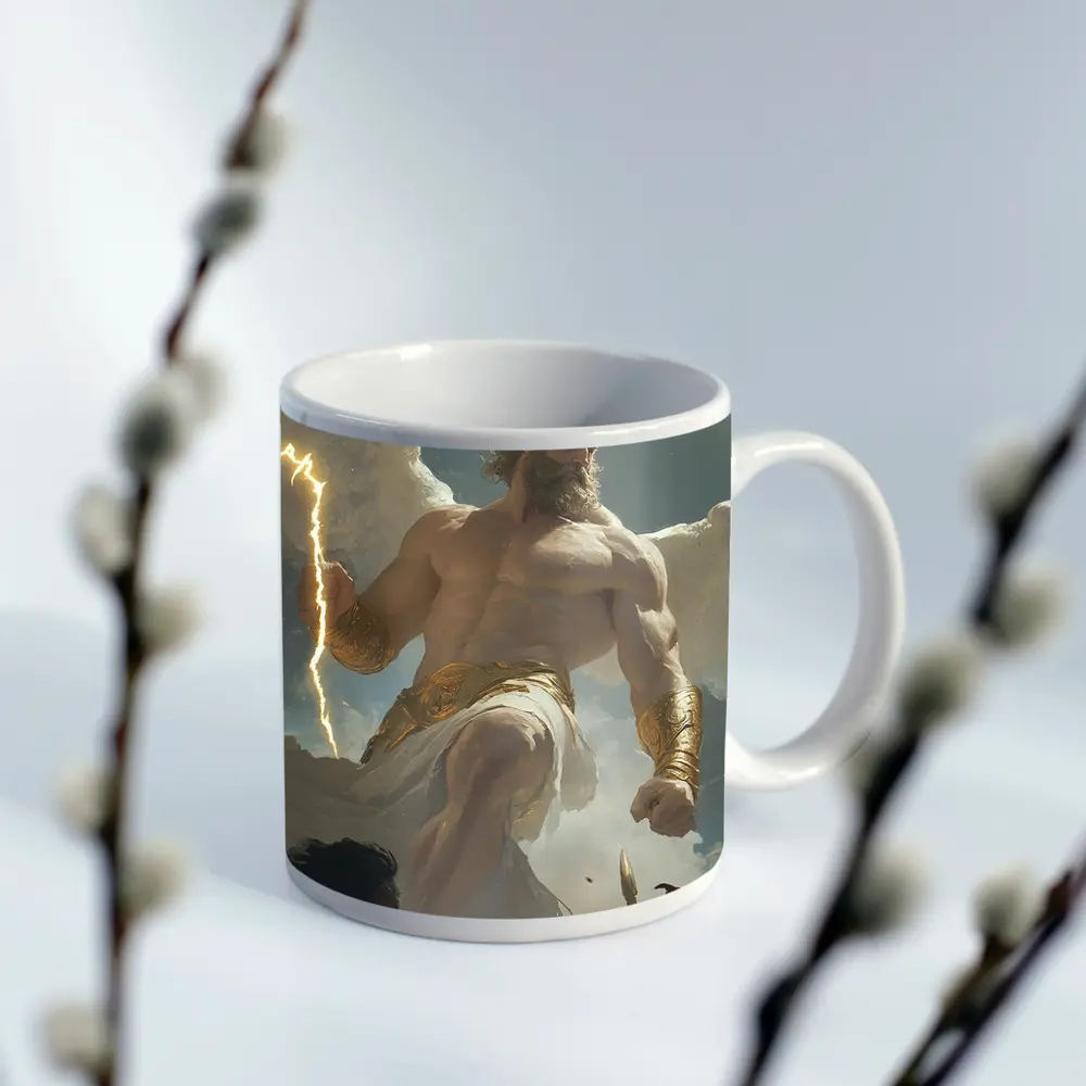 Zeus God Lightning Bolt Clouds Sky – Mugs