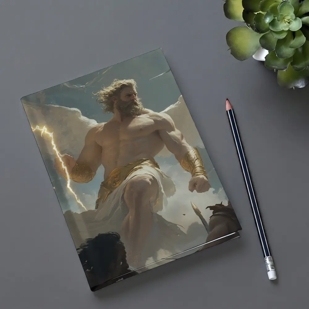 Zeus God Lightning Bolt Clouds Sky – Notebooks