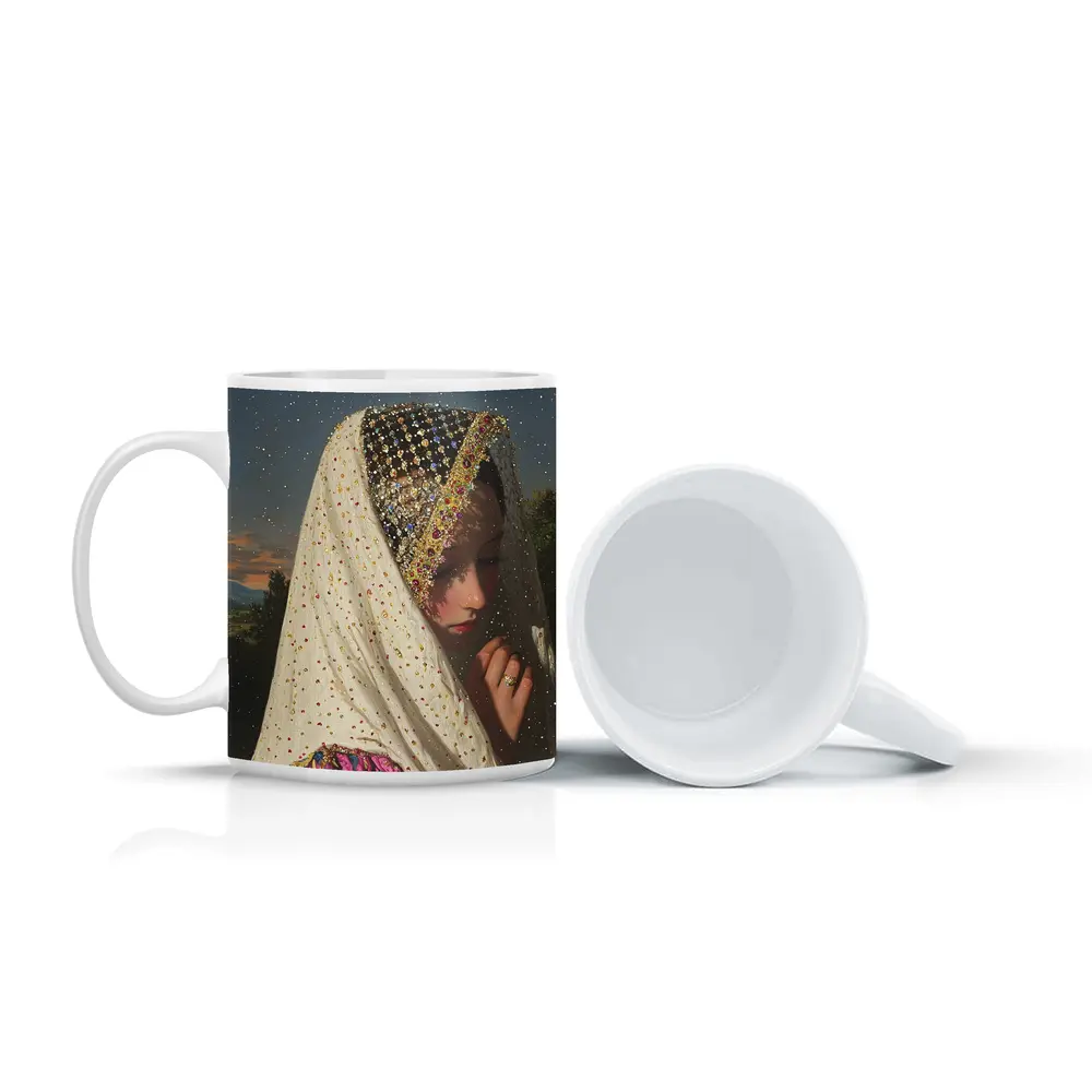Jeweled Veil Woman Starry Night Sky – Mugs