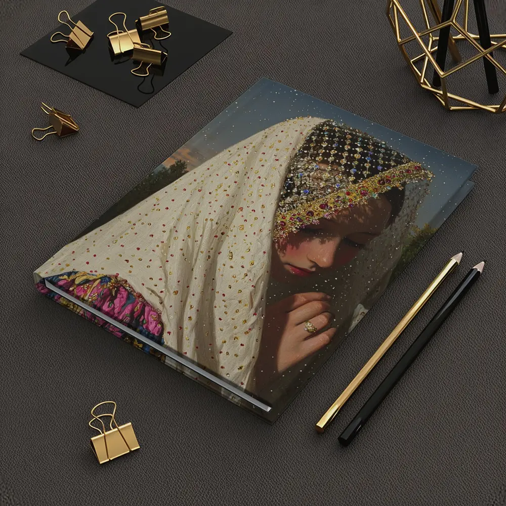 Jeweled Veil Woman Starry Night Sky – Notebooks