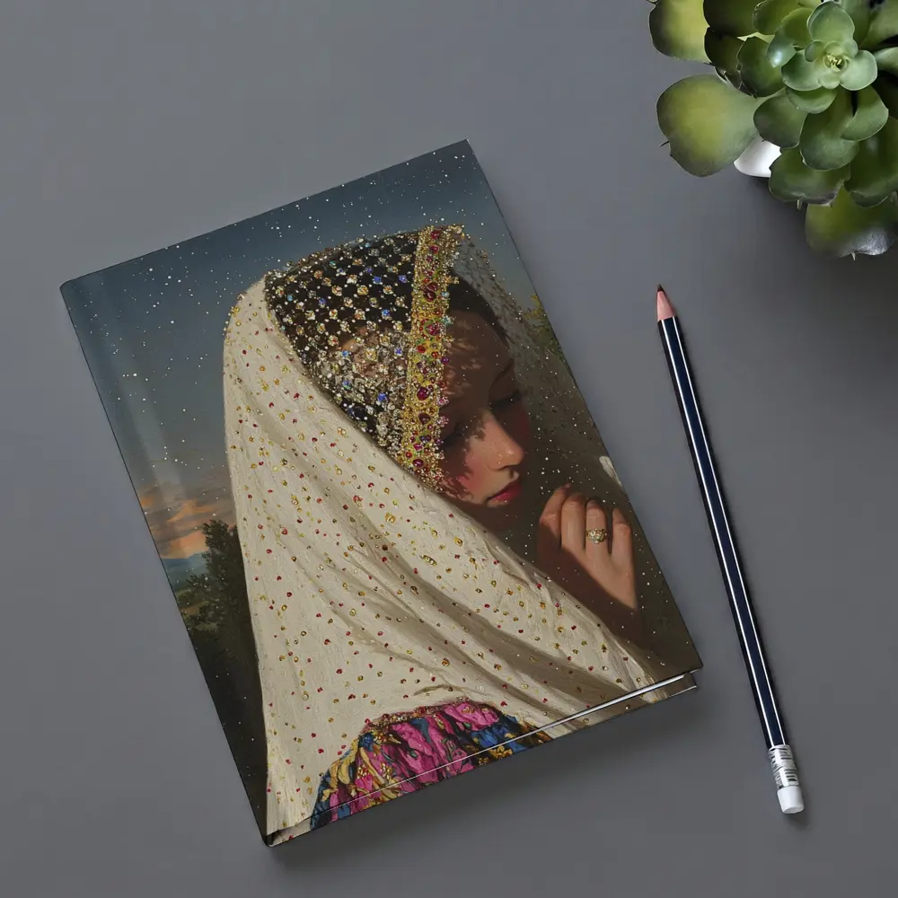 Jeweled Veil Woman Starry Night Sky – Notebooks