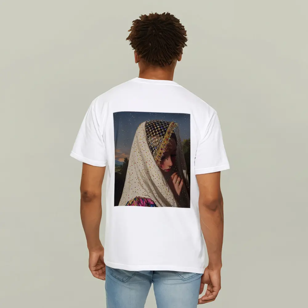 Jeweled Veil Woman Starry Night Sky – T-Shirts