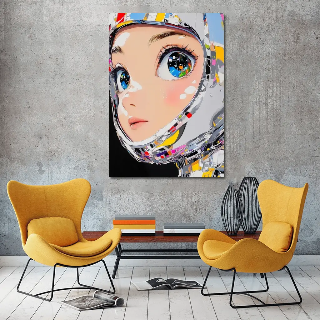 Anime Girl Space Helmet Pop Art – Wall Art