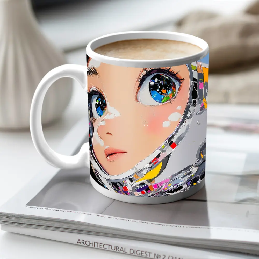 Anime Girl Space Helmet Pop Art – Mugs