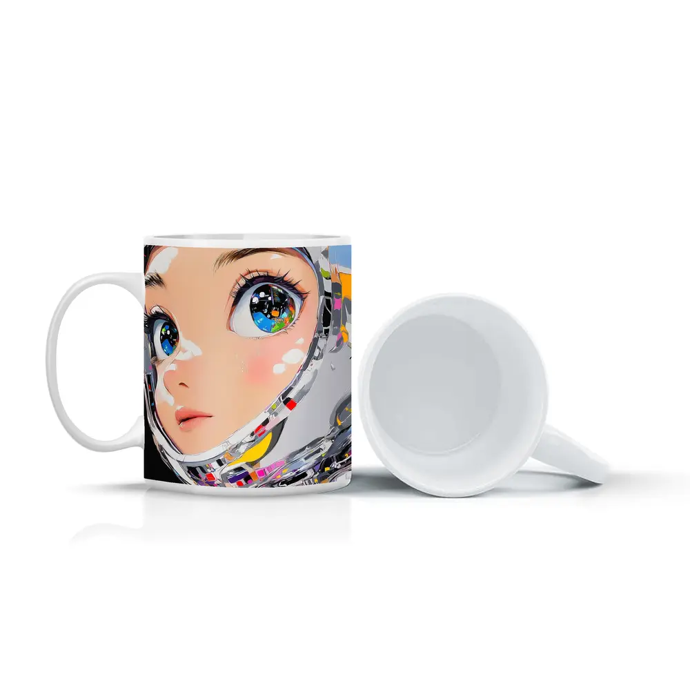 Anime Girl Space Helmet Pop Art – Mugs