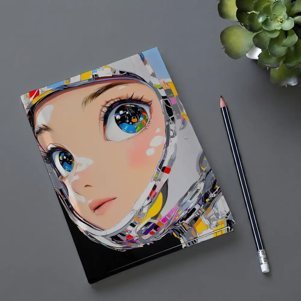 Anime Girl Space Helmet Pop Art – Notebooks