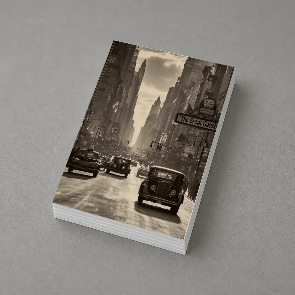 Great Gatsby Vintage City Street Sepia Scene – Postcards