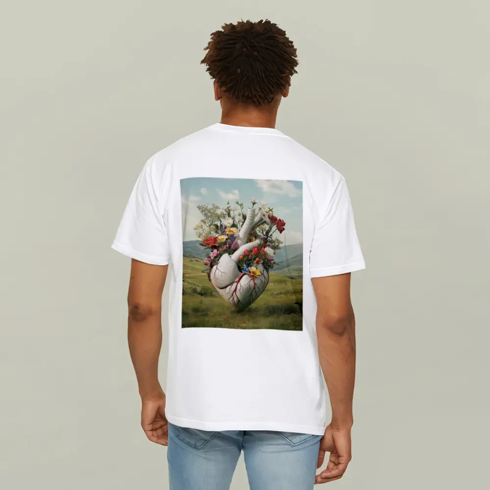 Anatomical Heart Blooming Flowers Green Valley – T-Shirts