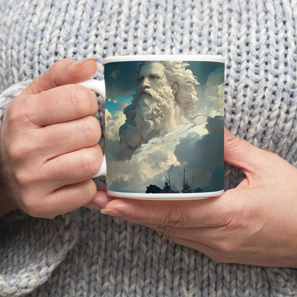 Zeus God Giant Face Clouds Warriors Fantasy – Mugs