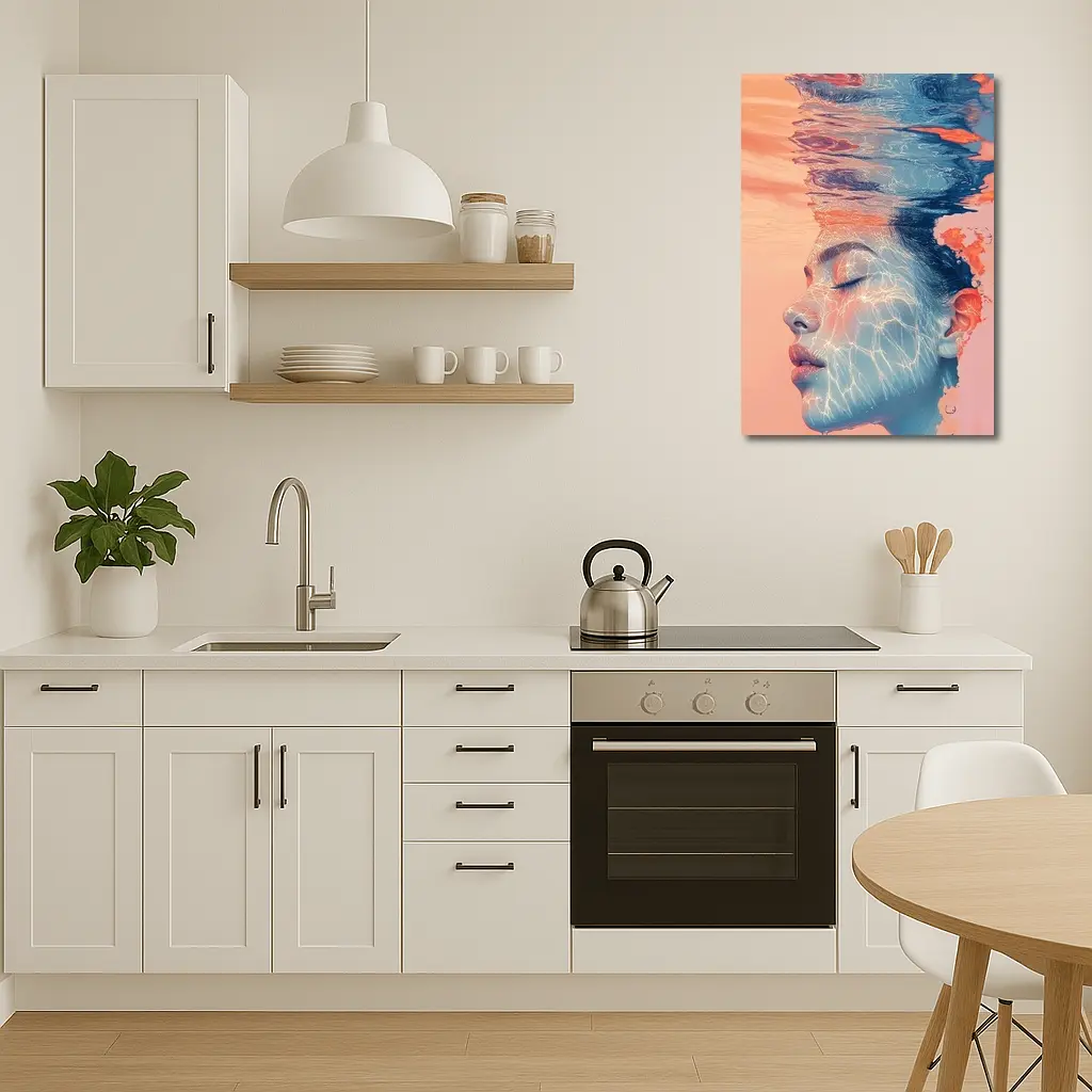 Woman Face Underwater Coral Abstract Art – Wall Art