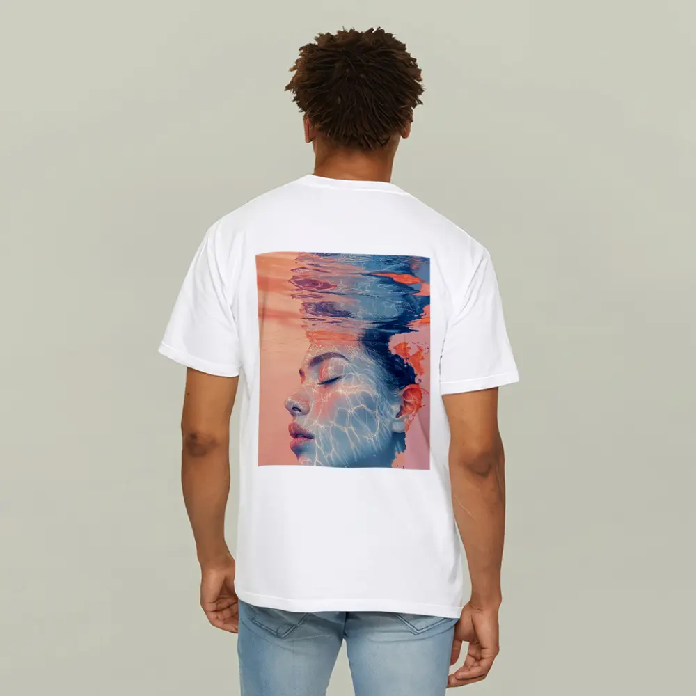 Woman Face Underwater Coral Abstract Art – T-Shirts