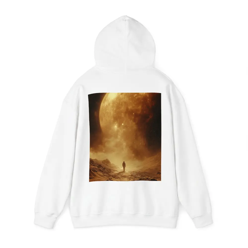 Lone Astronaut Walking Toward Giant Planet – Hoodies