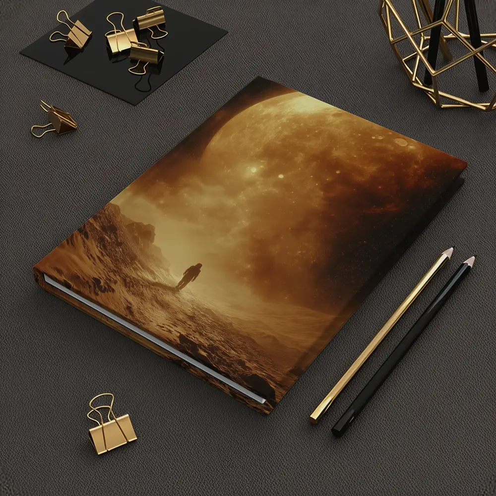 Lone Astronaut Walking Toward Giant Planet – Notebooks